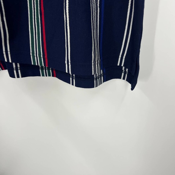 Izod Vintage Vertical Striped Short Sleeve Polo Shirt Men's Large 100% Cotton - Picture 7 of 8